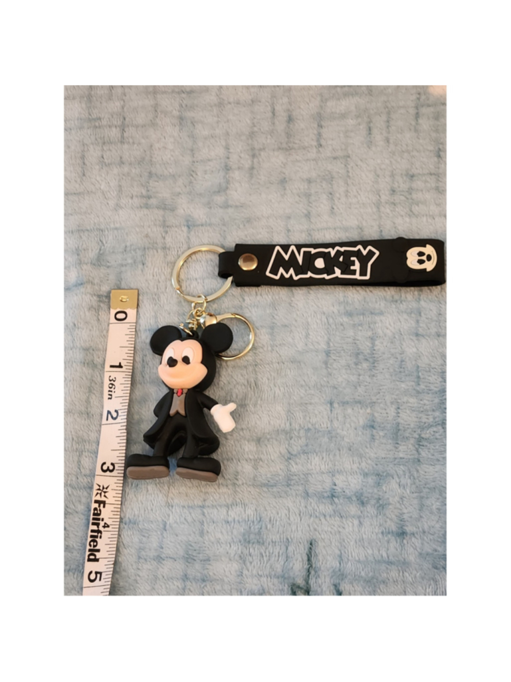 3/$18 Disney Mickey Mouse Keychain Black Wrist Strap